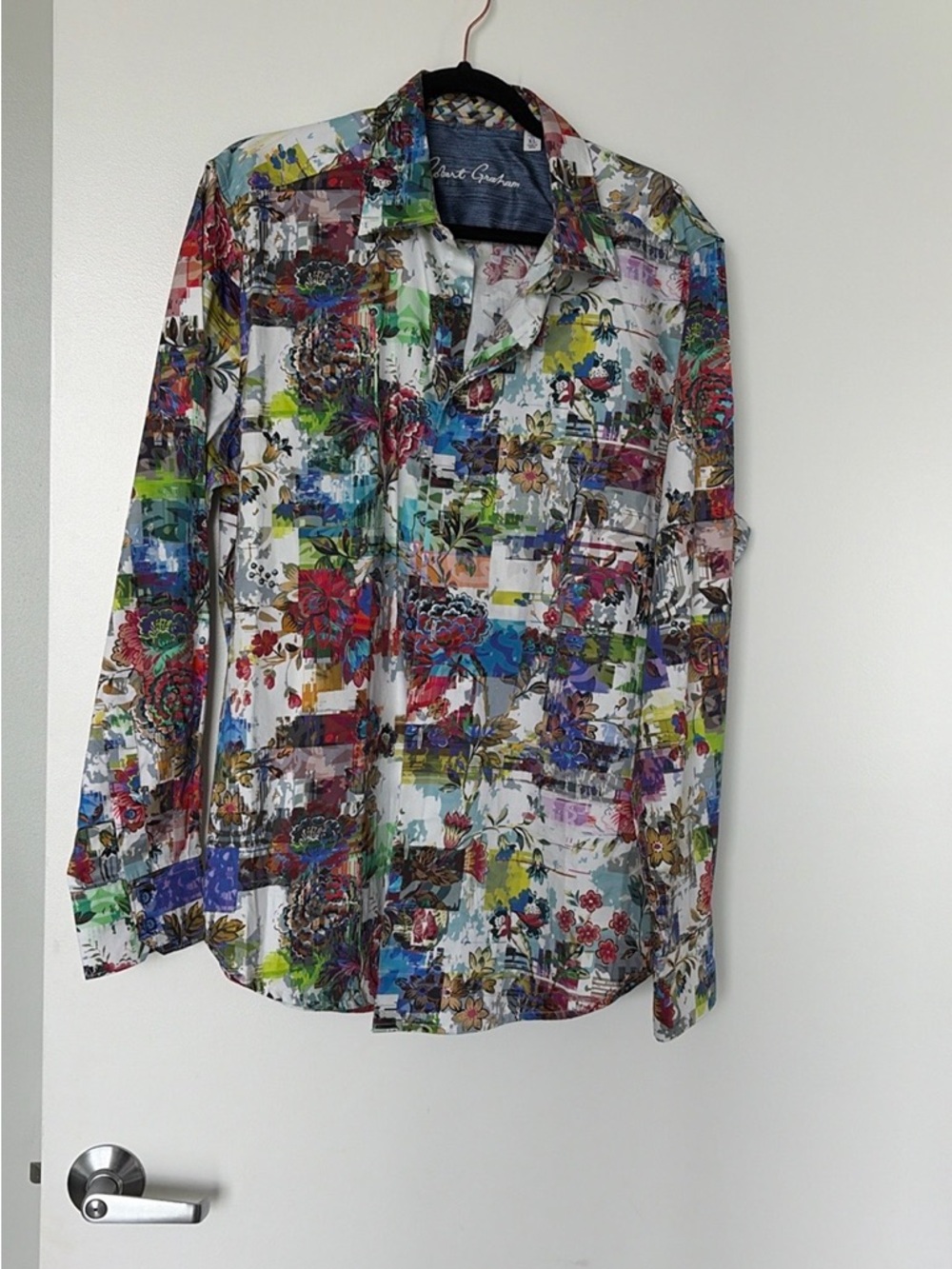 Robert Graham Multicolor Floral Patchwork Lightweight Shirt Jacket